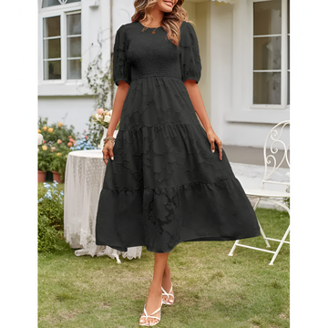 Ruffle Sleeve Casual Lace Dress